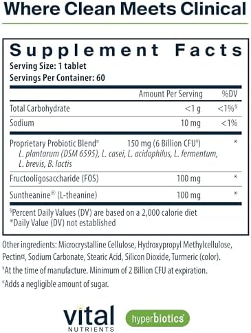 Vital Nutrients Pro-Mood Probiotic, 60 Vegan Tablets