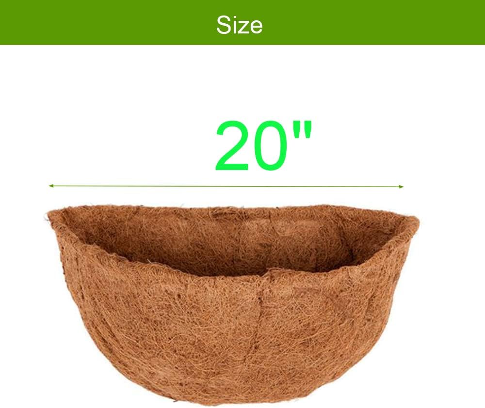 2 PCS Half Round Coco Liner 16" Nature Hanging Wall Basket Liners