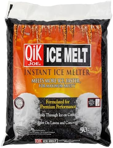 Calcium Chloride Ice Melt- 50Lbs Bag- Instant Snow and Ice Melt for Sidewalks, Driveways, Steps, and Parking Lots - Deicer for Concrete, Asphalt