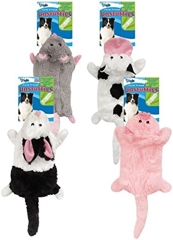 Grriggles US5460 14 14 Farm Friend Unstuffies Dog Squeak Toy, Small Cow