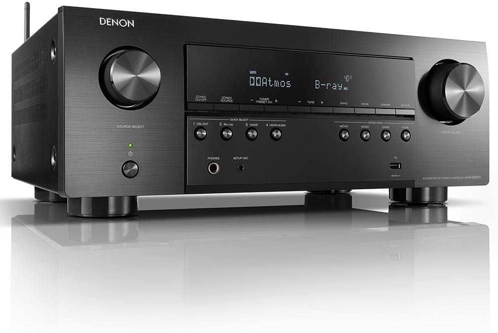 Denon AVR-S960H 8K Ultra HD 7.2 Channel (90Watt X 7) AV Receiver, Black