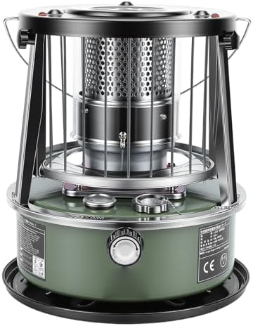 Portable Kerosene Heater, 2.6KW 5.2L Adjustable Height Cold Rolled Plate Stainless Iron, with Manual Ignition