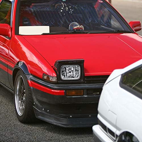 Fits 7X6 Black Clear Square Replacement Headlights Lamps H4 H6054 Conversion Kit