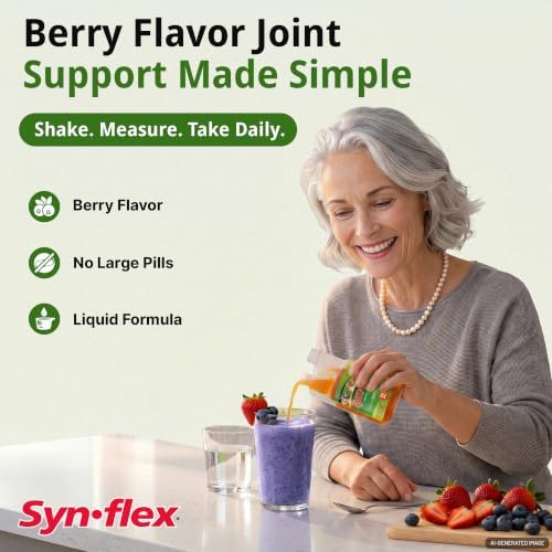 Synflex Joint Support Supplement 32-Day Supply 8oz | Liquid Glucosamine 1500mg & Chondroitin | HSA/FSA High Concentration Orange Flavor with White Willow Bark, Manganese & Boswellia for Men & Women