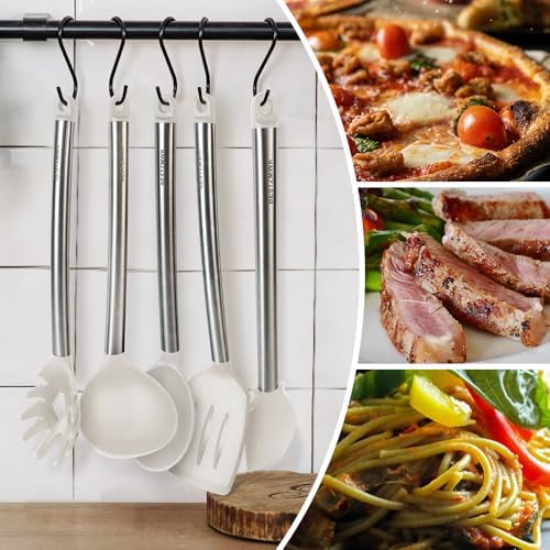 Kitchen Utensil Set-Silicone Cooking Utensils-33 Kitchen Gadgets & Spoons for Nonstick Cookware-Silicone and Stainless Steel Spatula Set-Best