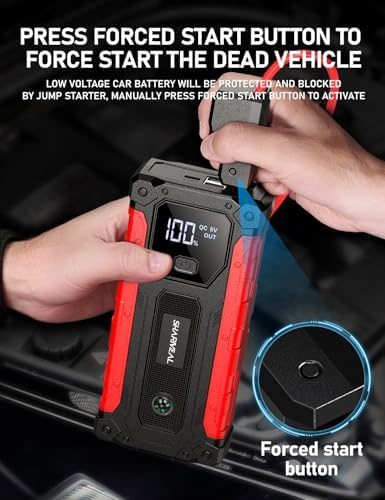 Sharmeal Car Battery Jump Starter 7000A, Jump Starter Battery Pack for All Gas and 12.0L Diesel, 12V Portable Jump Box with LED Light