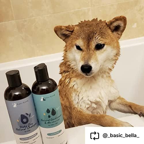 kin+kind Dry Skin + Coat Natural Dog Shampoo - for Dry Skin & Coat - Argan Oil Moisturizing Clean - Cedarwood Fragrance - 12 fl oz