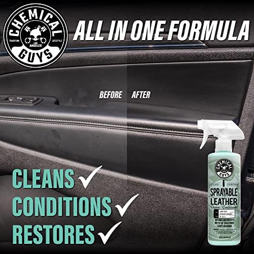 Chemical Guys, Sprayable Leather Cleaner & Conditioner in One Spray, 16 oz | One-step spray cleans and nourishes leather, vinyl and faux on seats, furniture and apparel, dirt lifts away