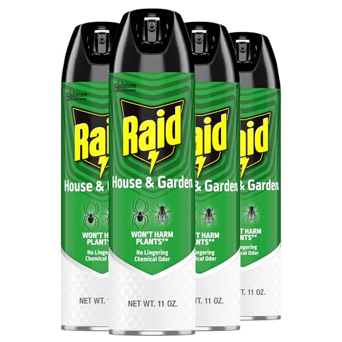 Raid House & Garden Bug Killer Aerosol Kills Bugs on Contact Won’t Harm Plants Indoor and Outdoor Use 11 Ounce (Pack of 1)
