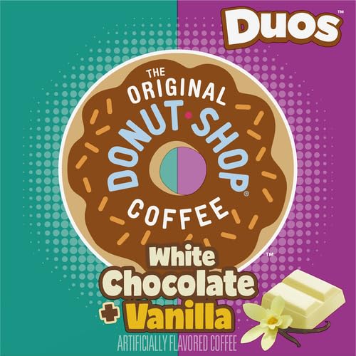 The Original Donut Shop Duos White Chocolate + Vanilla, Keurig Single Serve K-Cup pods, 12 Count