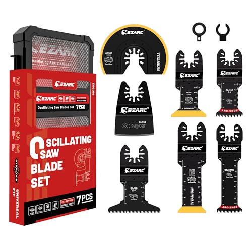 EZARC Titanium Oscillating Tool Blades, Oscillating Multitool Blades for Metal, Wood Nails, Screws Cutting, Plastic, 3 Pack