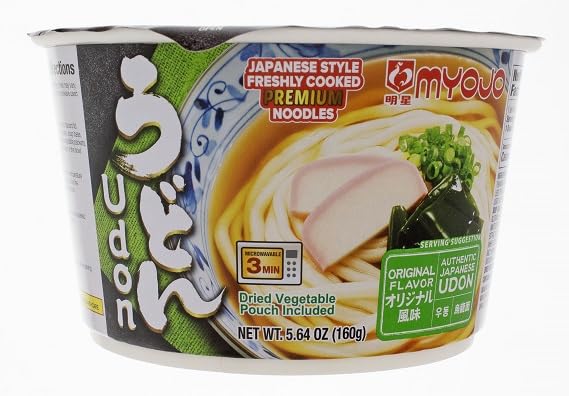 Myojo Bowl Flavored Udon Noodles, Original, 5.6 Ounce (Pack of 6)(Packaging May Vary)