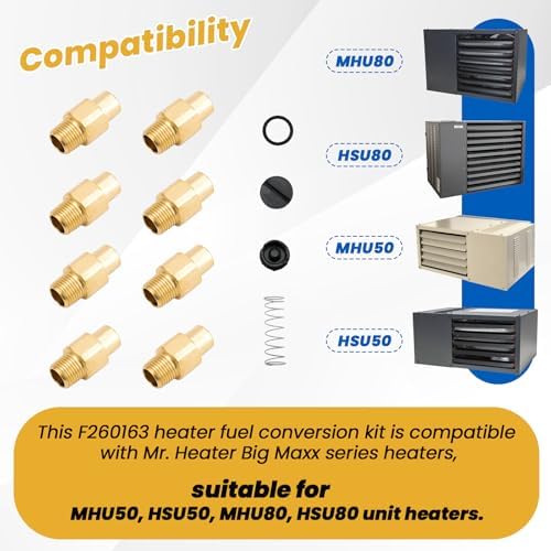 F260163 Fuel Conversion Kit Parts Compatible with Mr. Heater Big Maxx Heater | MHU50 MHU80 Unit Heaters, Converts Unit Heater from NG to LP Propane