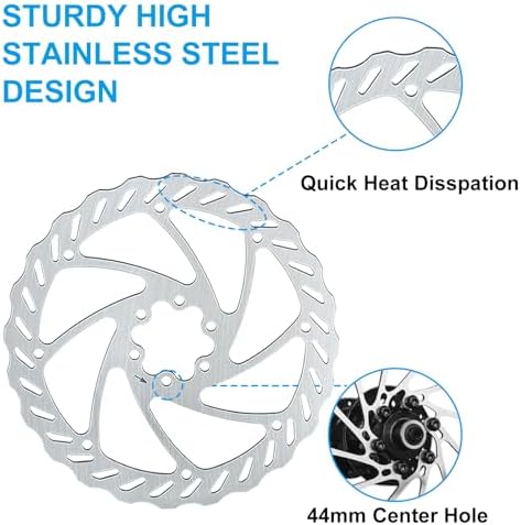Bike Disc Brake Rotor Kit, 180mm Disc Brakes Rotors with 12 Bolts l.It fit in Many Brands of Disc Brake Caliper and Match for MTB, Road Bike, E-Bike