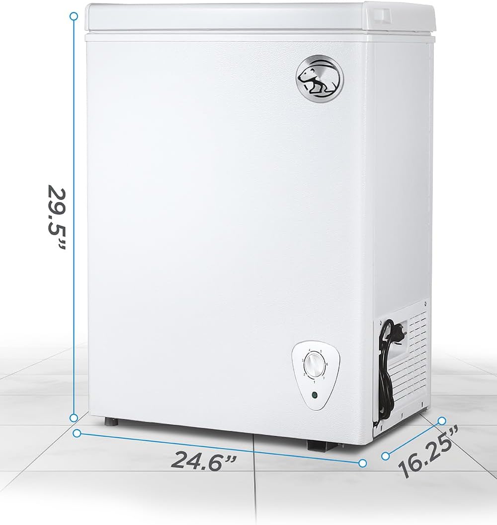Commercial Cool Upright Freezer, Stand Up Freezer 5 Cu Ft with Reversible Door, White