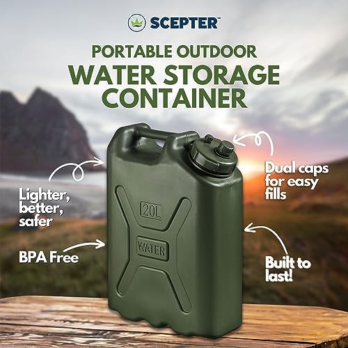 Scepter Portable Military Style Water Container for Camping & Outdoors, 5 Gallon