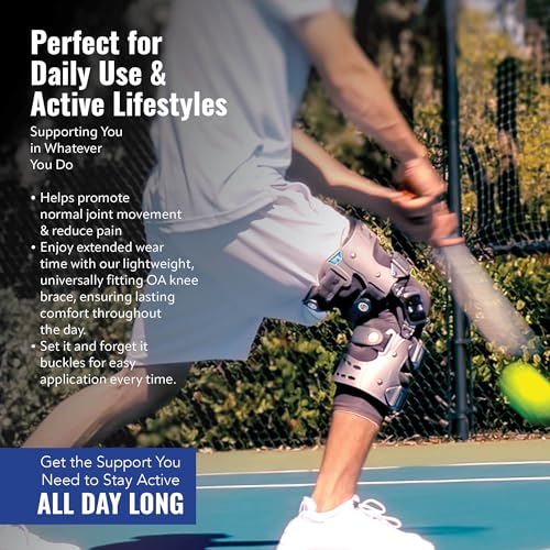 Elite OA Knee Brace for ACL & Meniscus Injury, Right | Dual-adjustment Support, Hyperextension Control, Patella Stability, Osteoarthritis Relief