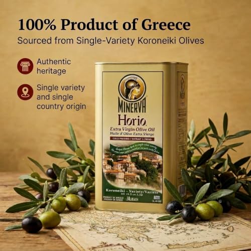Horio Greek Olive Oil Extra Virgin Cold Pressed Organic, Perfect for Salads and Marinades, Frying Oil