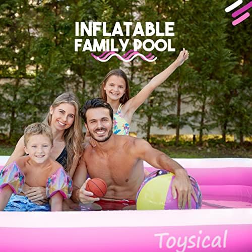 Toysical Inflatable Pool for Kids and Adults with Pump - 118 x 72 x 22 - More Durable Than Other Blow up Pools for Adults - Includes Patches