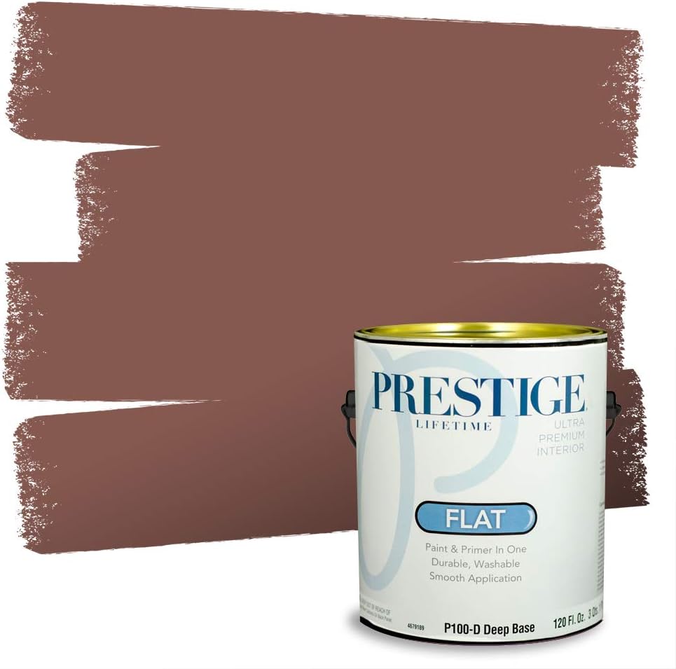 PRESTIGE Paints Exterior Paint and Primer In One, 1-Gallon, Semi-Gloss, Comparable Match of Sherwin Williams* French Roast*