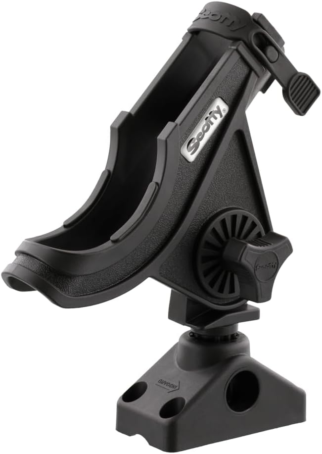 Scotty 0280-BK Rod Holder, Baicaster/Spinning, Black W/0241 Side/Deck Mount