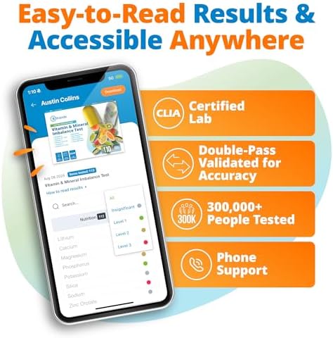 5Strands Nutrition Test, 112 Vitamins, Minerals, Amino Acids Tested, Identify Nutrient Absorption Issues, Holistic At Home Imbalance Testing