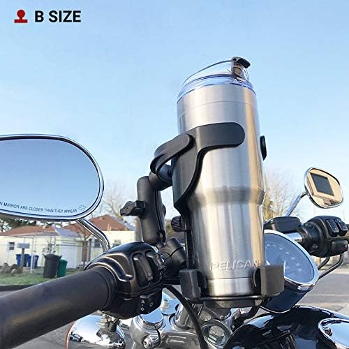 RAM Mounts Level Cup XL Drink Holder with B Size 1" Ball Mount | Self-leveling holder for 12-32 oz bottles and tumblers