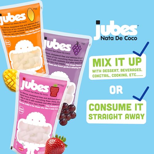 Jubes Strawberry & Mango Nata De Coco Jelly Cubes (12.7 oz