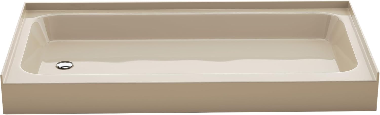 Voltaire 60" x 32" Single-Threshold, Right-Hand Drain, Shower Base in Gray