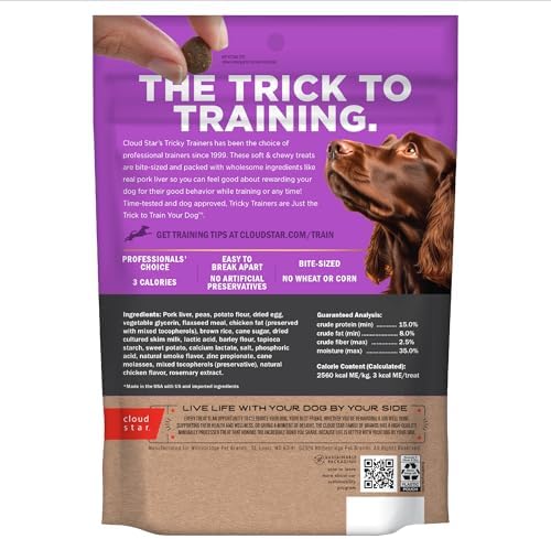 Cloud Star Tricky Trainers Chewy Dog Treats – Whole Grain Soft for Adult & Puppy