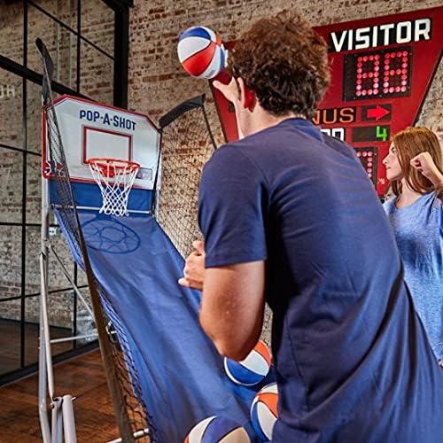 Pop-A-Shot Home Single Shot | 1-Hoop Indoor Electronic Arcade Basketball | Indoor Electronic Arcade Basketball Machine, High Quality Durable Frame