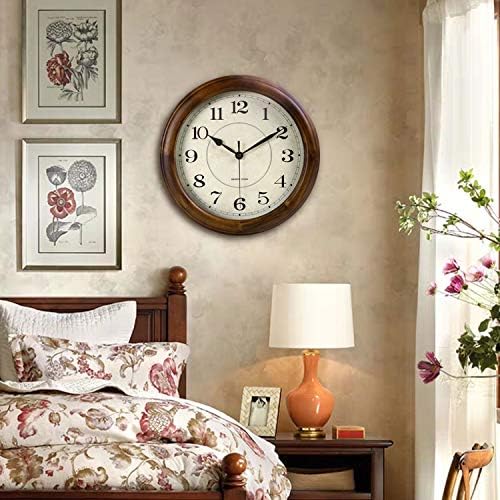 Kesin Wall Clock Wood 14 Inch Silent Wall Clocks Large Decorative