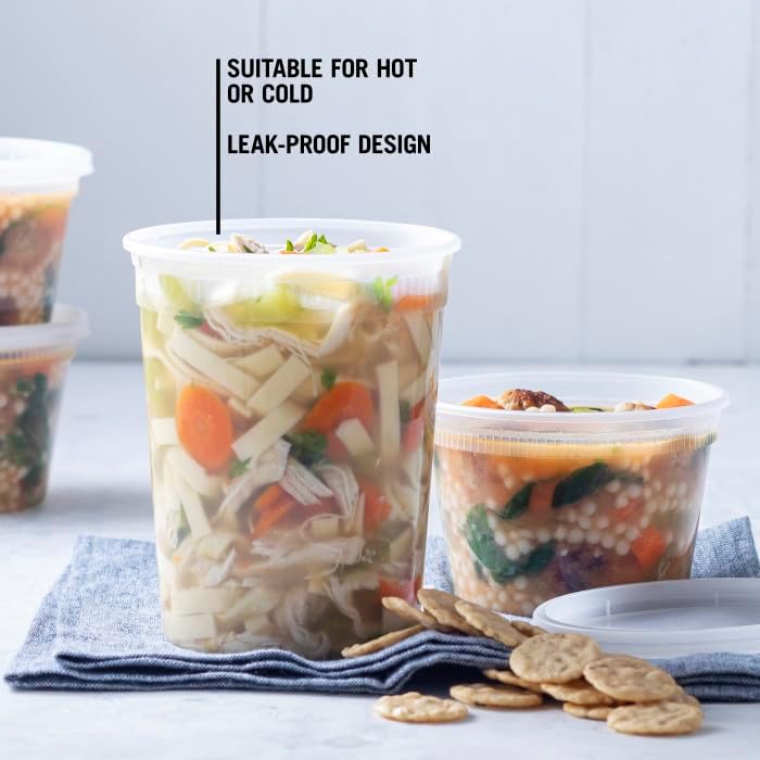 32 oz. Clear Round Deli Container Combo with Flat Lid - 240 per case YSD2532 Newspring/Pactiv Corp.