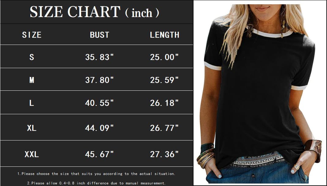 YEXIPO Graphic Tees for Women Short Sleeve Summer Tops Casual Cute T Shirts