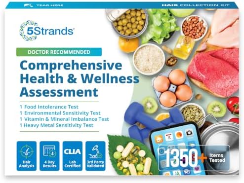 5Strands Food Intolerance, Environmental & Heavy Metal Sensitivity, and Nutritional Imbalance Test for Adults & Kids, 1350 Items Tested