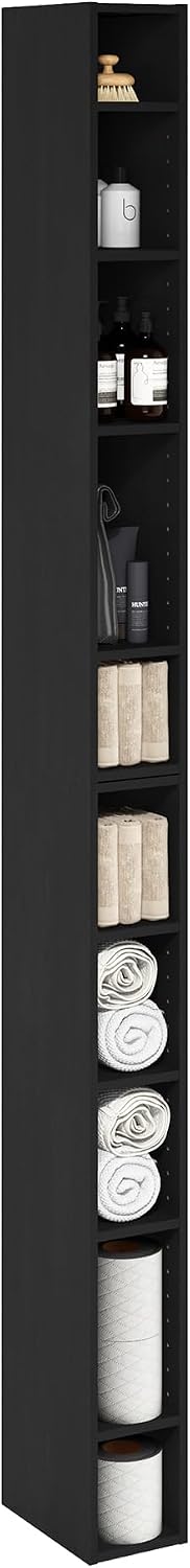 Furinno LUDER Book Shelf, 6-Tier Tall Modern Bookshelf, Bookcase with Open Shelves, 9.3 x 12 x 71, for Living Room, Bedroom, Home Office, White