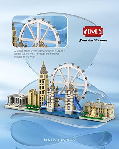 dOvOb Architecture London Skyline Collection Micro Mini Blocks Set Model Kit and Gift for Kids and Adults (3076 Pieces)