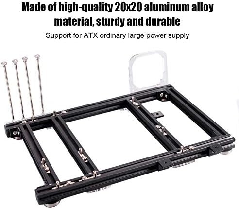 M-ATX MATX ITX Computer Open Air Case Bracket Aluminum DIY Bare Frame, Personality DIY Chassis Bracket Open Chassis,PC Test Bench(Black)