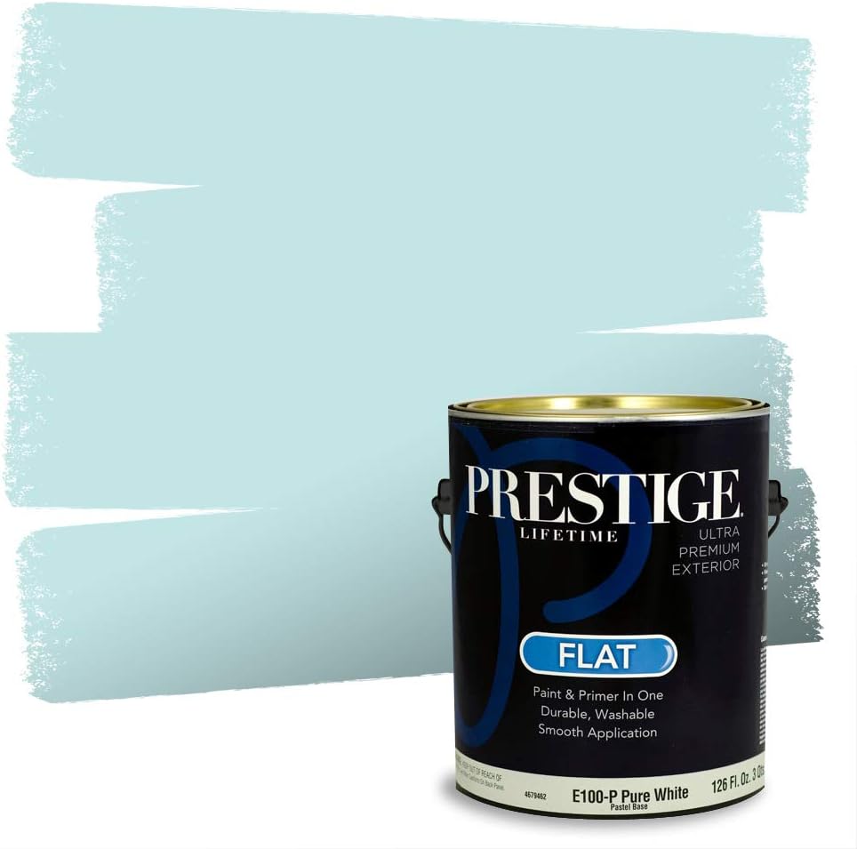 PRESTIGE Paints Exterior Paint and Primer In One, 1-Gallon, Satin, Comparable Match of Sherwin Williams* Blue Nile*