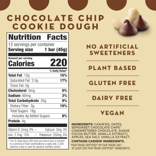 Larabar Chocolate Chip Cookie Dough, Fruit & Nut Bars, 18 ct, 28.8 oz