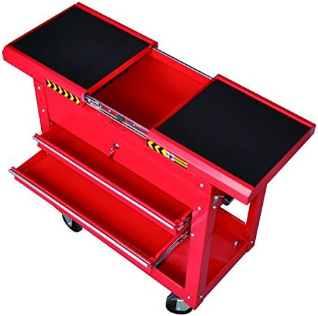 Pro-Lift M-0004 Rolling Tool Cart Box, 350 lbs Capacity Heavy Duty Utility Service Cart with 2 Drawers & Lockable Sliding Top