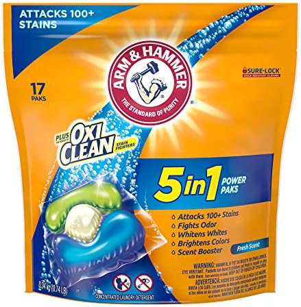 Arm & Hammer plus OxiClean 5-in-1 Power Paks, 17 Count (Packaging may vary)