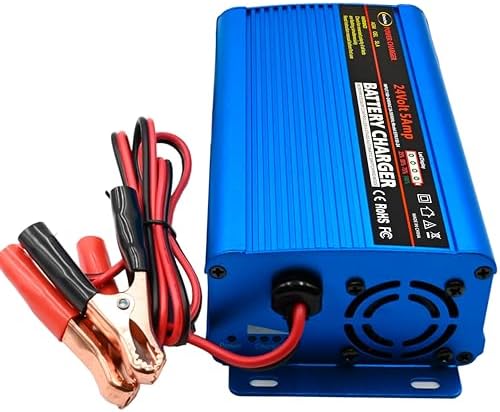 Unocho 24V 5A Battery Charger Maintainer 4-Stage Smart Lead-Acid Charger with 3-Pin XLR Connector Power Switch and LED Display for Wheelchairs Mobility Scooters AGM Gel SLA VRLA