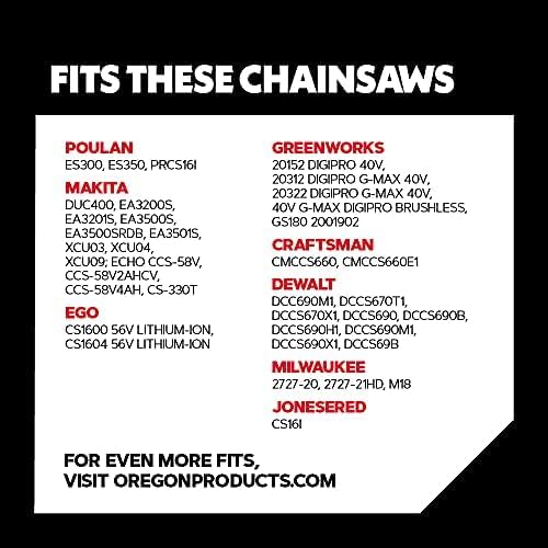 Oregon Chainsaw Chain for 16" Bar, 3/8" LP, .043" Gauge, 56 Drive Links | Low-Kickback Replacement Saw Chain, Fits Greenworks, Makita, Ego