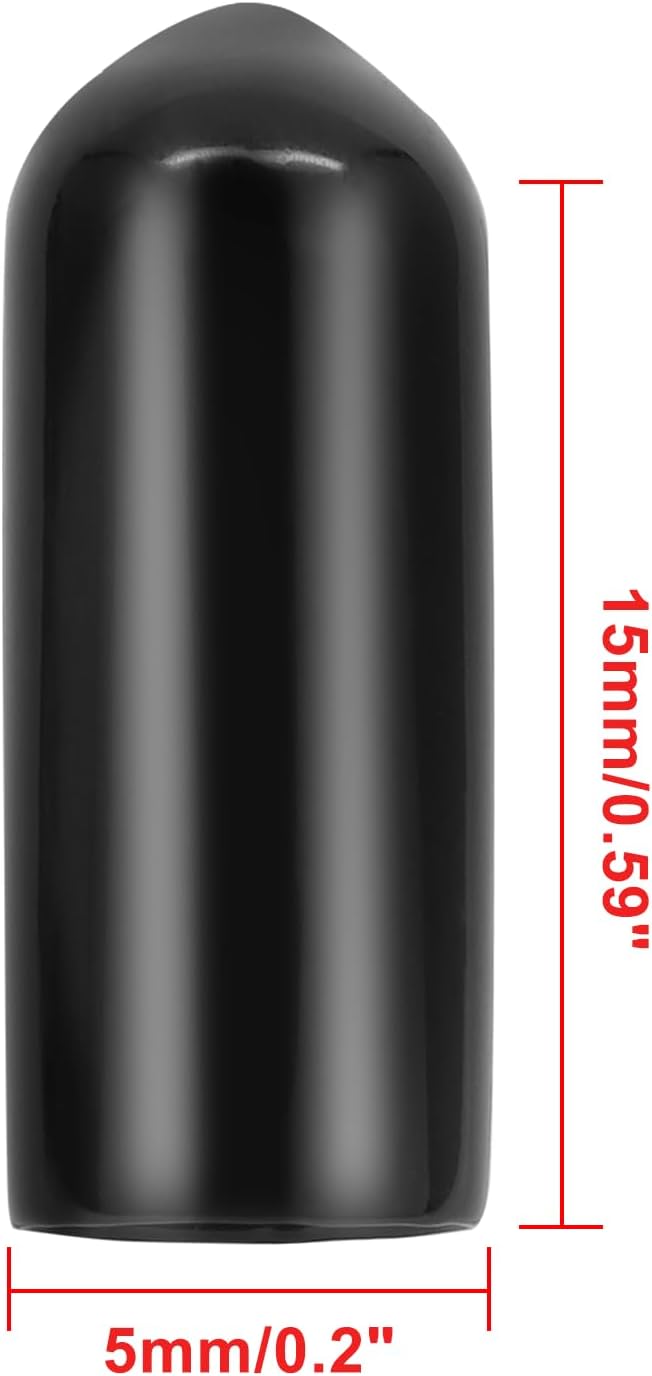Bonsicoky 12Pcs Round Rubber End Caps 5/8" (16mm) ID, Black