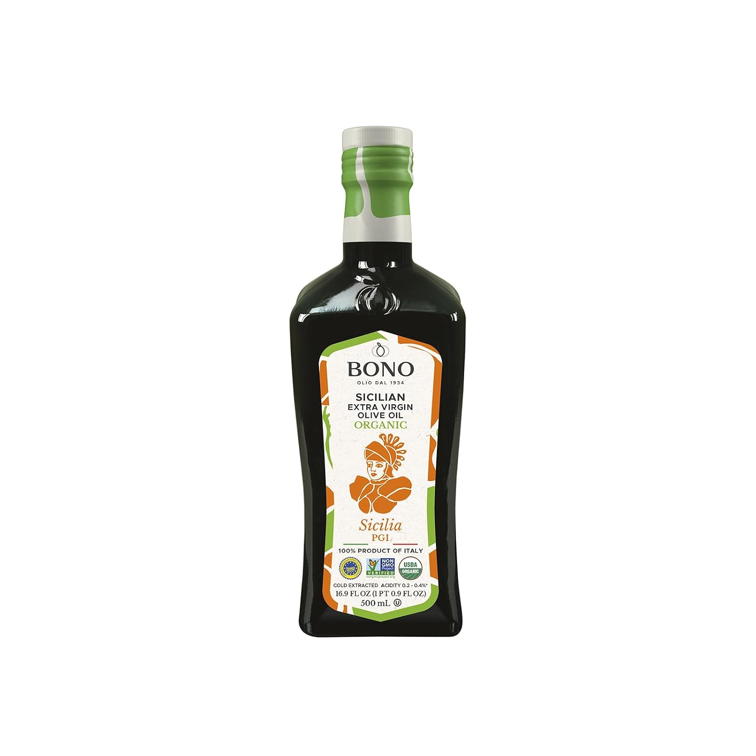 Bono Organic Extra Virgin Olive Oil, 16.9 Fl Oz – USDA Organic, Non-GMO, Certified Gluten Free, Cold Extracted, Clean Label Project Purity Award Winner