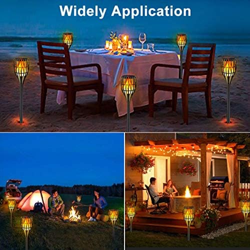 Solar Lights Outdoor 43" Flickering Flame Solar Torch Lights | 99 LED Higher & Larger Solar Flame Lights for Halloween Decor, Waterproof Solar Garden Lights for Garden Patio Pathway Yard