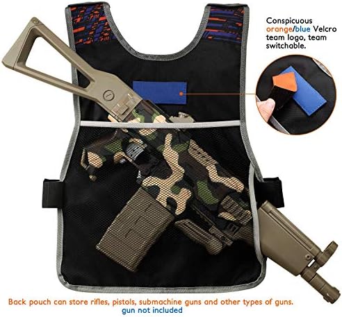 Hely Cancy Large Size Adjustable Toy Tactical Vest Kit Compatible with Nerf N-Strike Elite Series for Men, Big Kids XL-Size