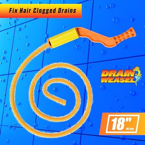 FlexiSnake Drain Weasel Sink Snake Hair Clog Remover Tool Kit | Sink, Pipe, Bathroom, Bathtub Drain Cleaner, 18-inch Long, Flexible