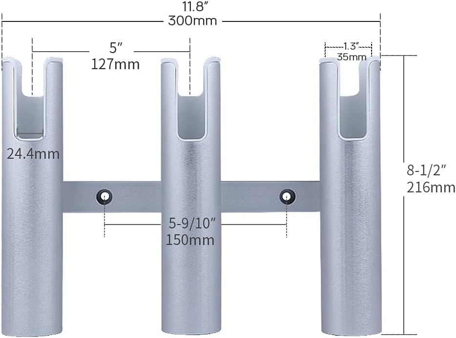 Aluminium Wall-Mounted Fishing Rod Holder for Boat, Garage & Marine - Holds Rods & Poles